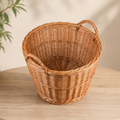 Runder Weidenkorb für Kaminholz und Garten 22 L – Premiumansicht