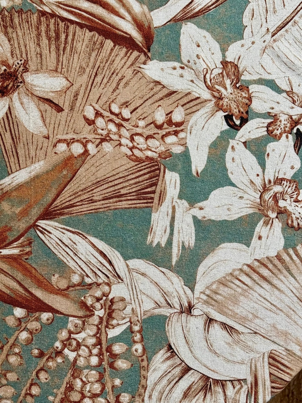 Runde Tischdecke Terra Flora aus Baumwolle & Leinen – Originalansicht 2