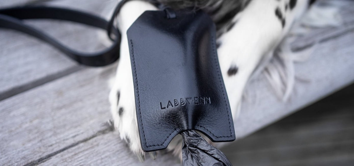 Saku Kotbeutelspender in Schwarz aus italienischem Leder