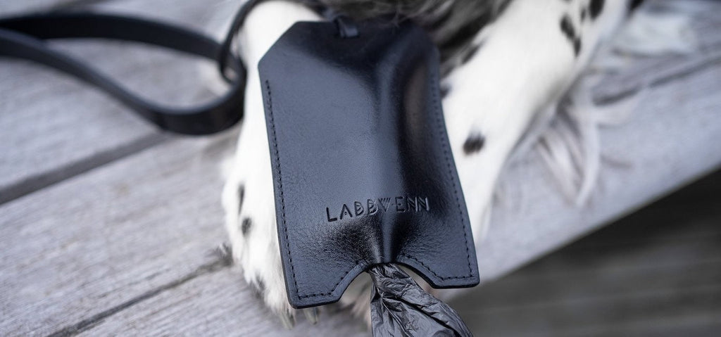 Saku Kotbeutelspender in Schwarz aus italienischem Leder