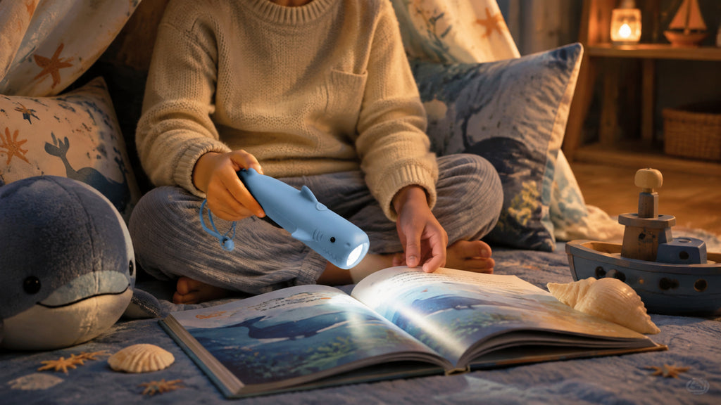 Kinder-Taschenlampe Hai Sharky – Abenteuer im Spielzelt