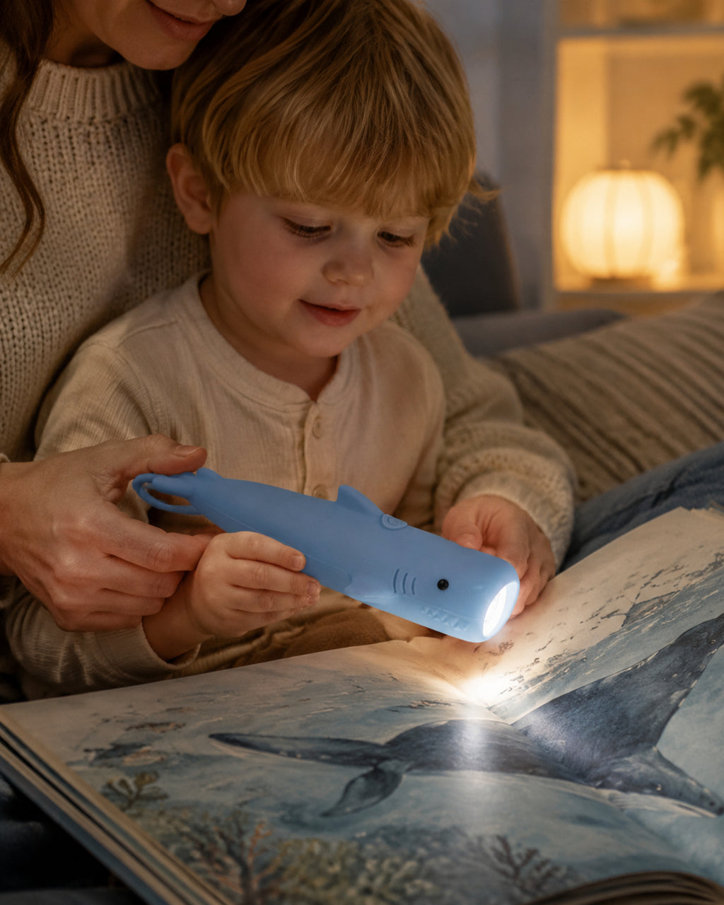 Kinder-Taschenlampe Hai Sharky – gemeinsames Lesen
