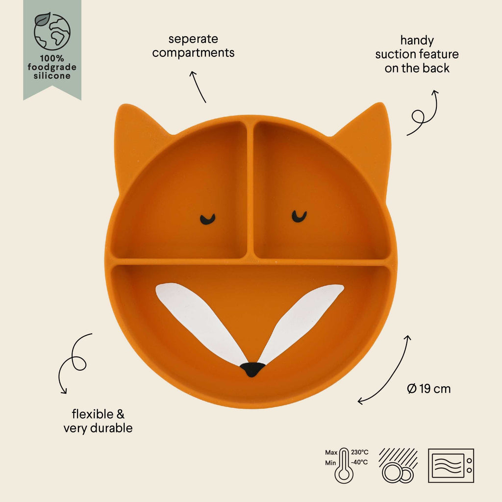 Saugteller Mr. Fox mit getrennten Fächern