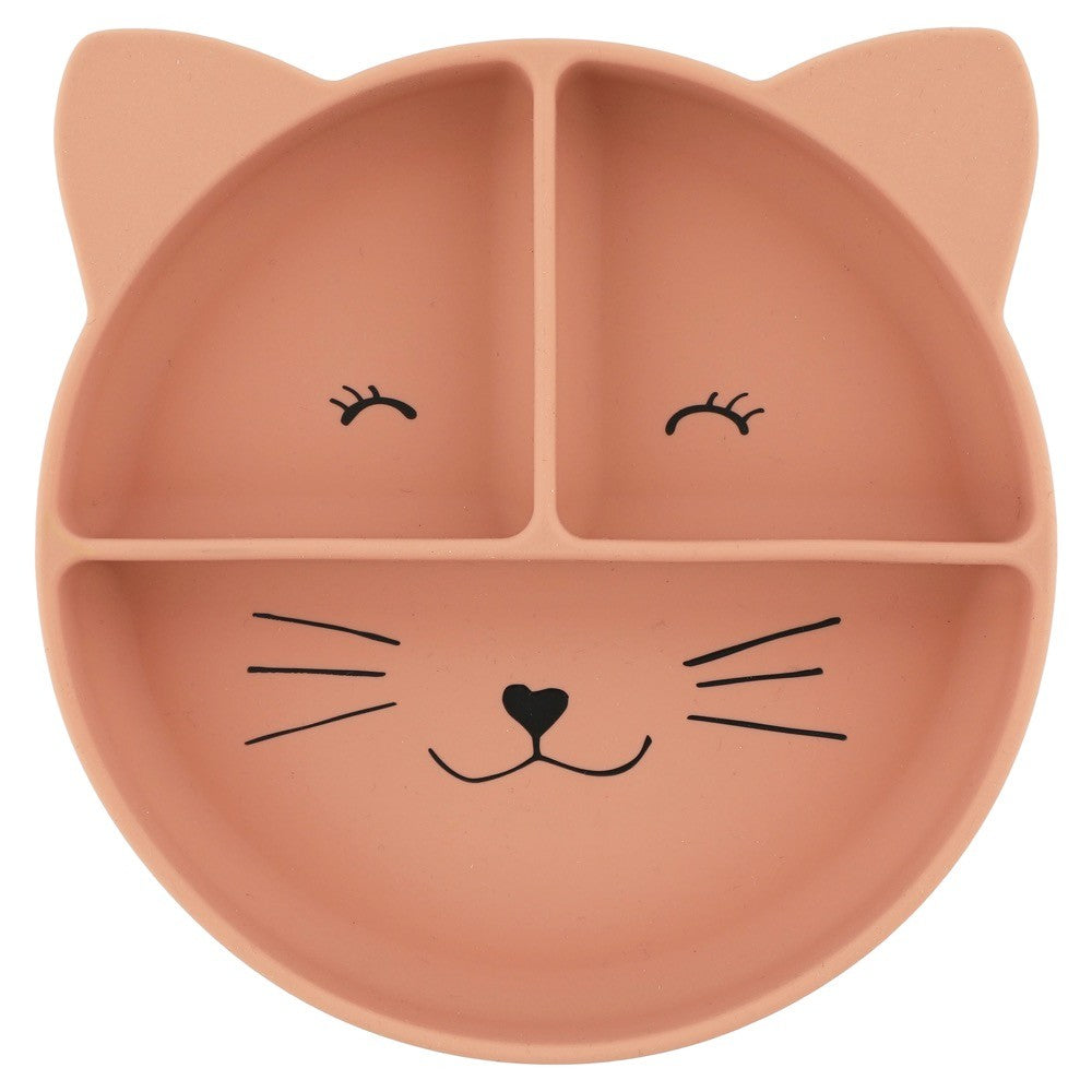 Silikon-Saugteller mit Fächern Mrs. Cat – Vorderansicht