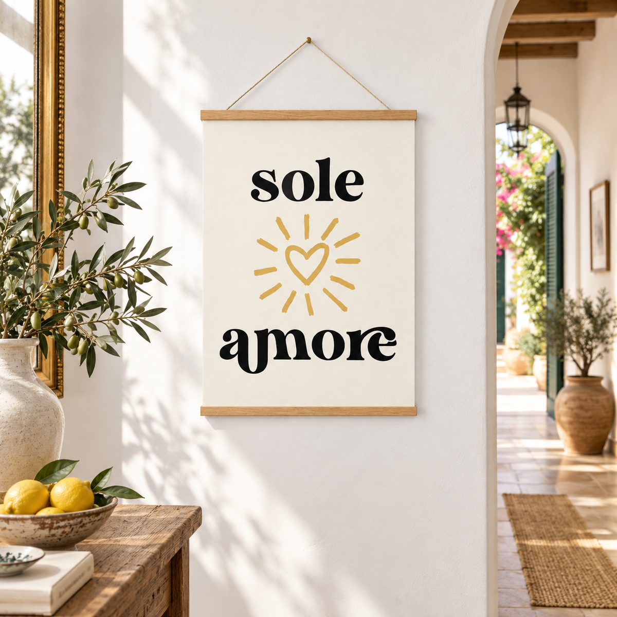 Poster Sole Amore in italienischer Atmosphäre – quadratisch