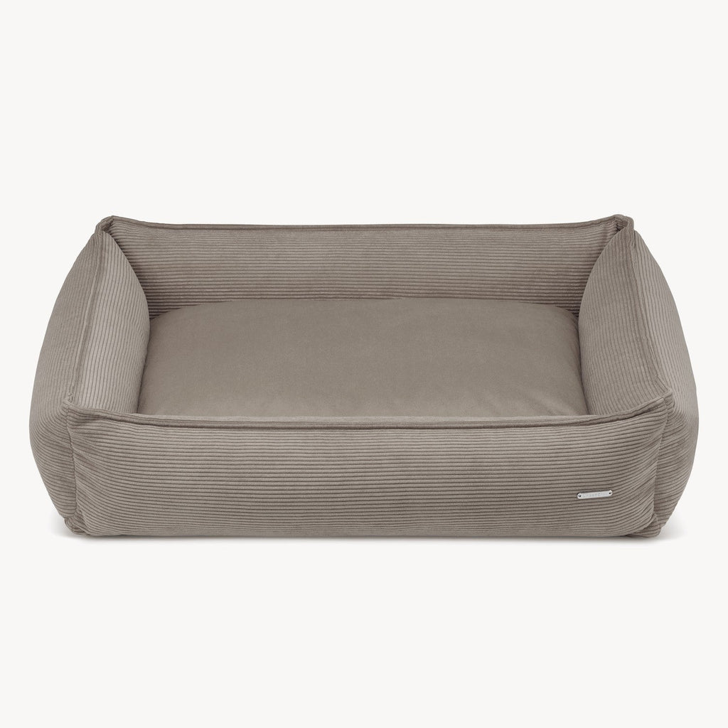 Originalbild Strippo Cord Hundebett Mokka Vorderansicht