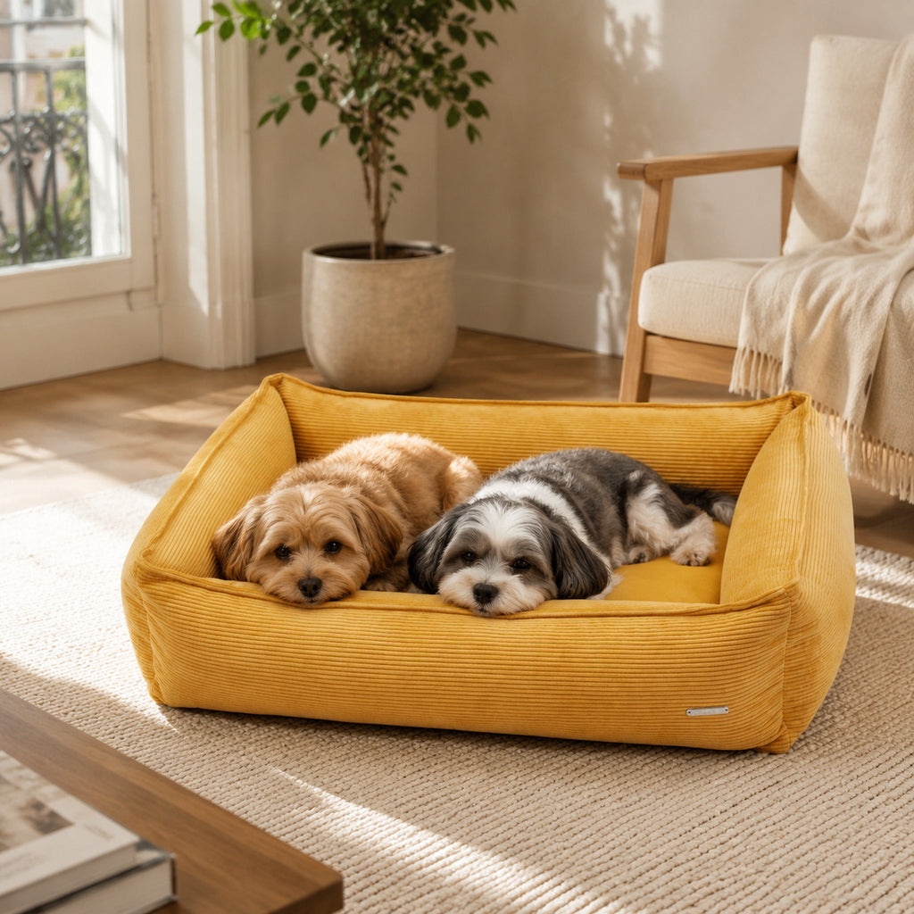 Strippo Hundebett in Honig für zwei kleine Hunde – stilvolle Wohnatmosphäre