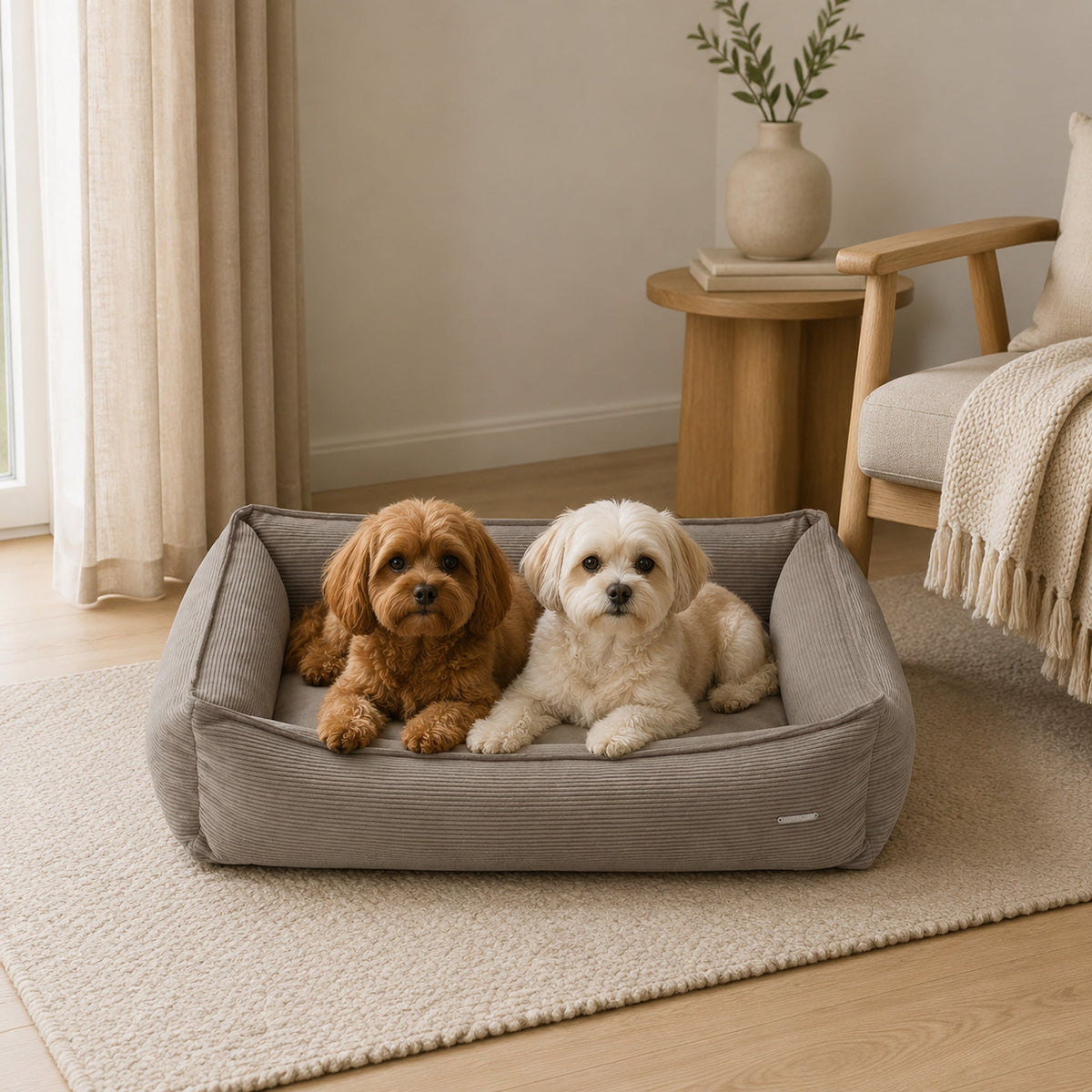 Strippo Hundebett Mokka für zwei Hunde – elegante Wohnatmosphäre