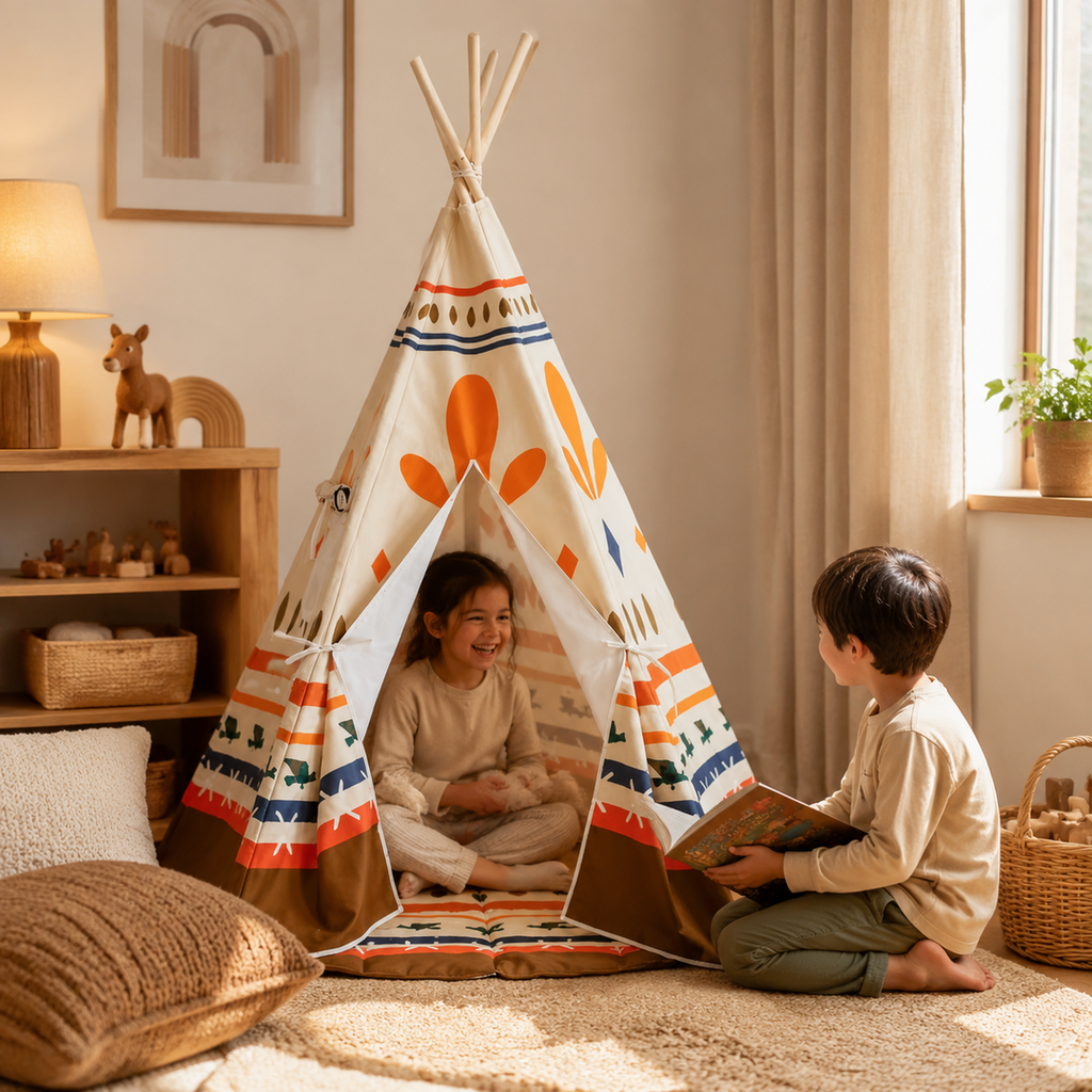 Gemütliche Leseecke im Kinder-Tipi Native Vibe
