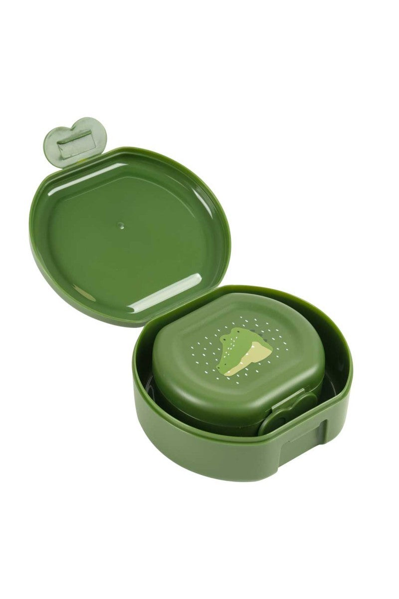 Trixie Snackbehälter mit Clips, 2er-Set – Mr. Alligator – Detailaufnahme