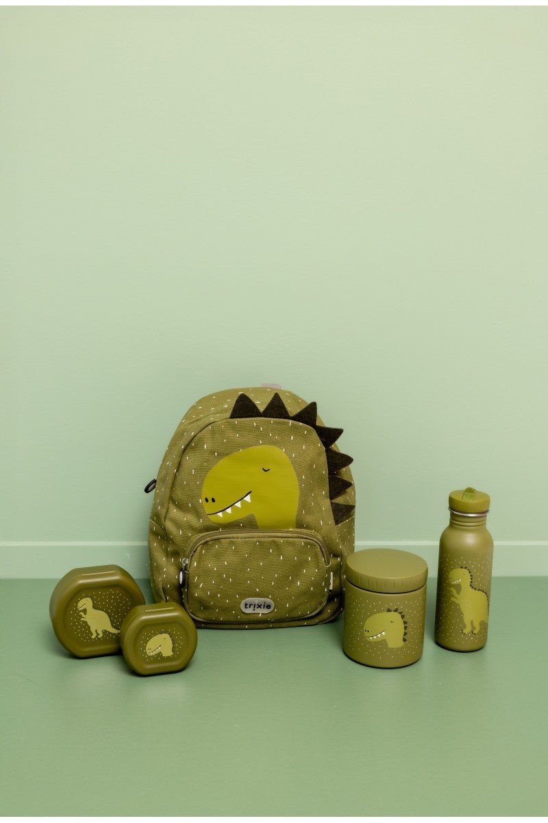 Trixie Snackbehälter mit Clips, 2er-Set – Mr. Dino – Detailaufnahme