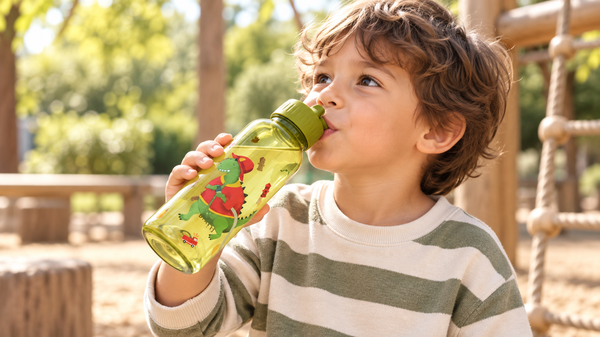 Trixie Tritan™ Trinkflasche 500 ml – Feuerwehr Mr. Dino im Familienalltag