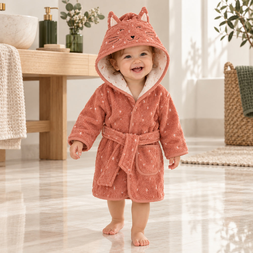 Trixie Kinder-Bademantel aus Bio-Baumwolle, 1–2 Jahre – Mrs. Cat – Premium-Produktansicht
