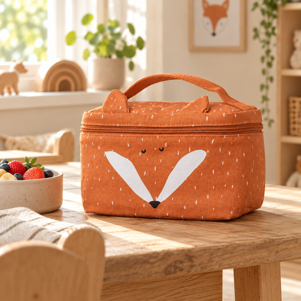 Trixie isolierte Kinder-Lunchtasche – Mr. Fox – Premium Lifestyleaufnahme