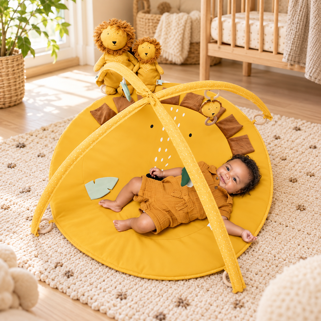 Trixie Baby-Spielmatte mit Spielbögen – Mr. Lion – Premium Lifestyleaufnahme