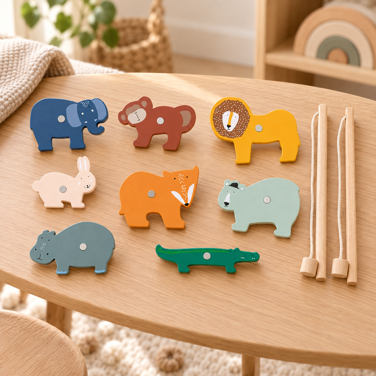 Trixie Magnet-Angelspiel aus Holz – Tierfreunde – Lifestyleaufnahme