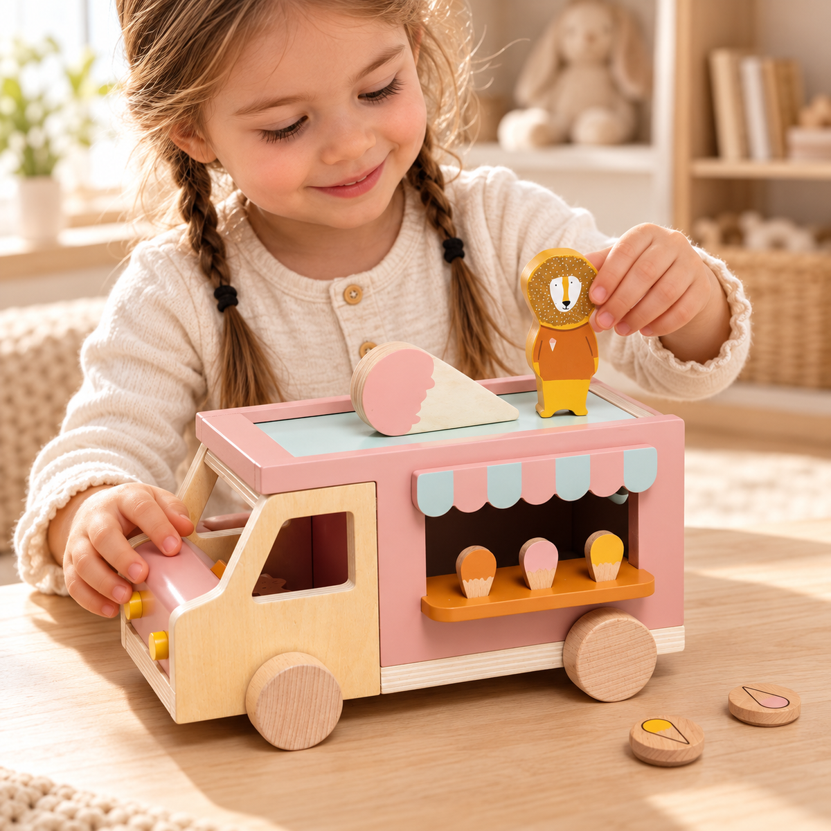 Trixie Holz-Eiswagen – Premium Lifestyleaufnahme