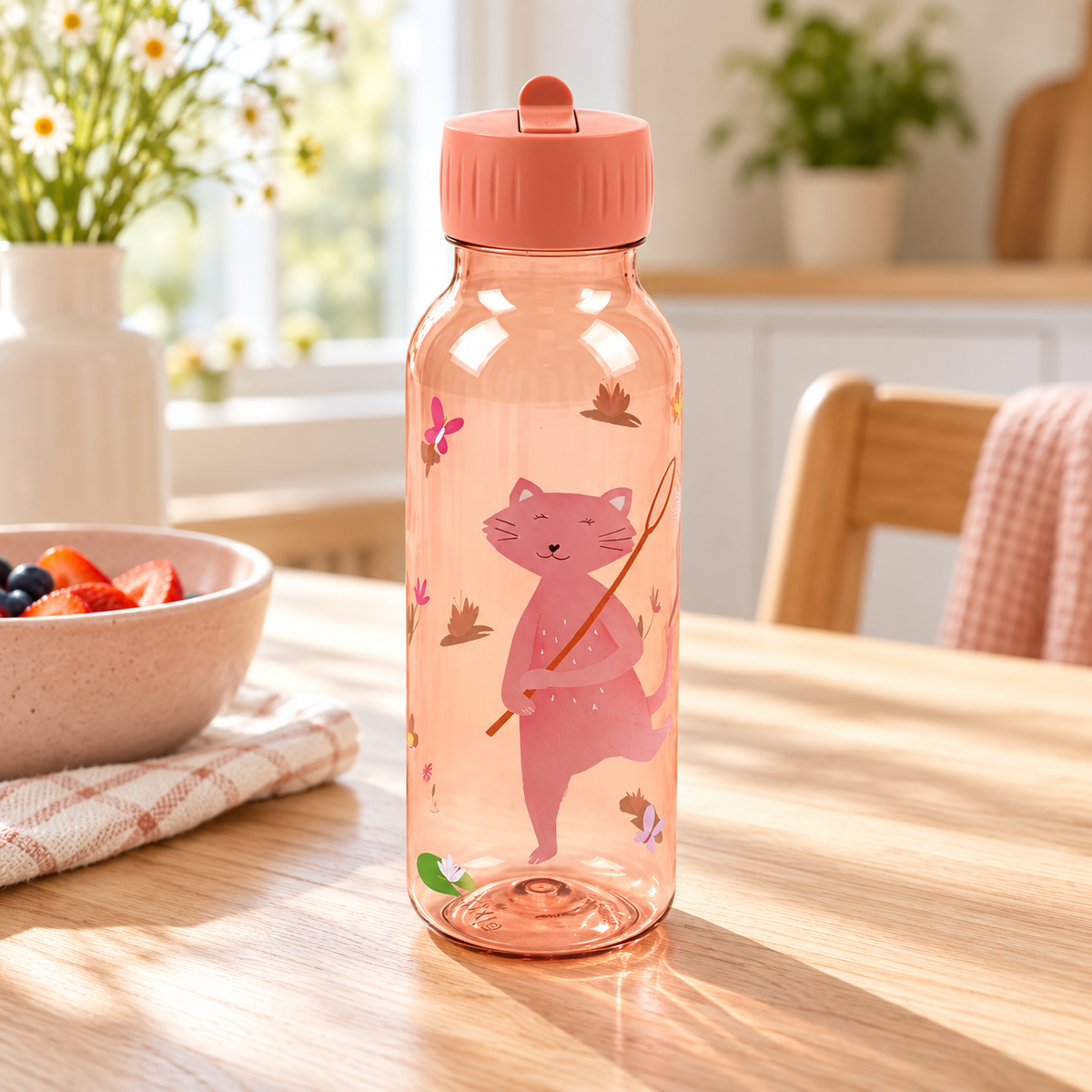 Trixie Tritan-Trinkflasche 500 ml – Pathfinder Mrs. Cat – Lifestyleaufnahme