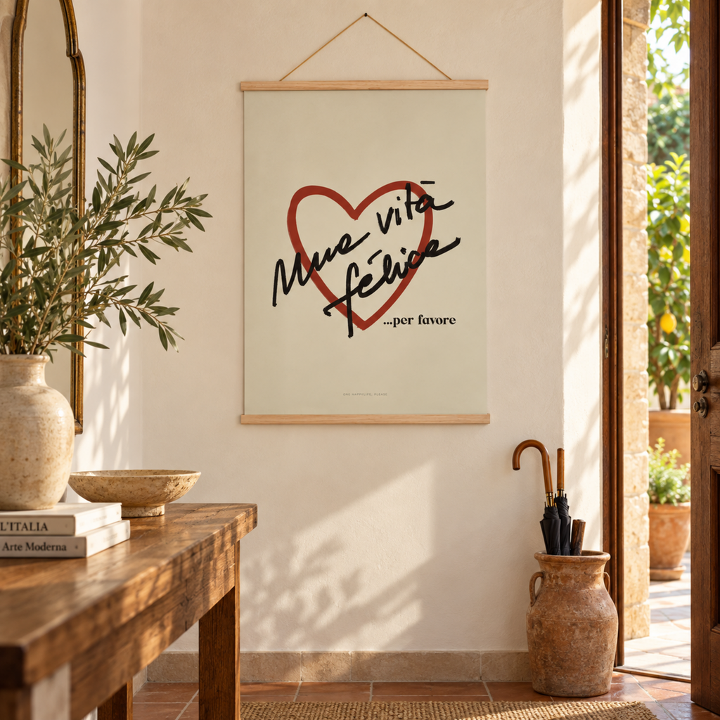 Italienisches Poster Vita Felice in italienischer Atmosphäre