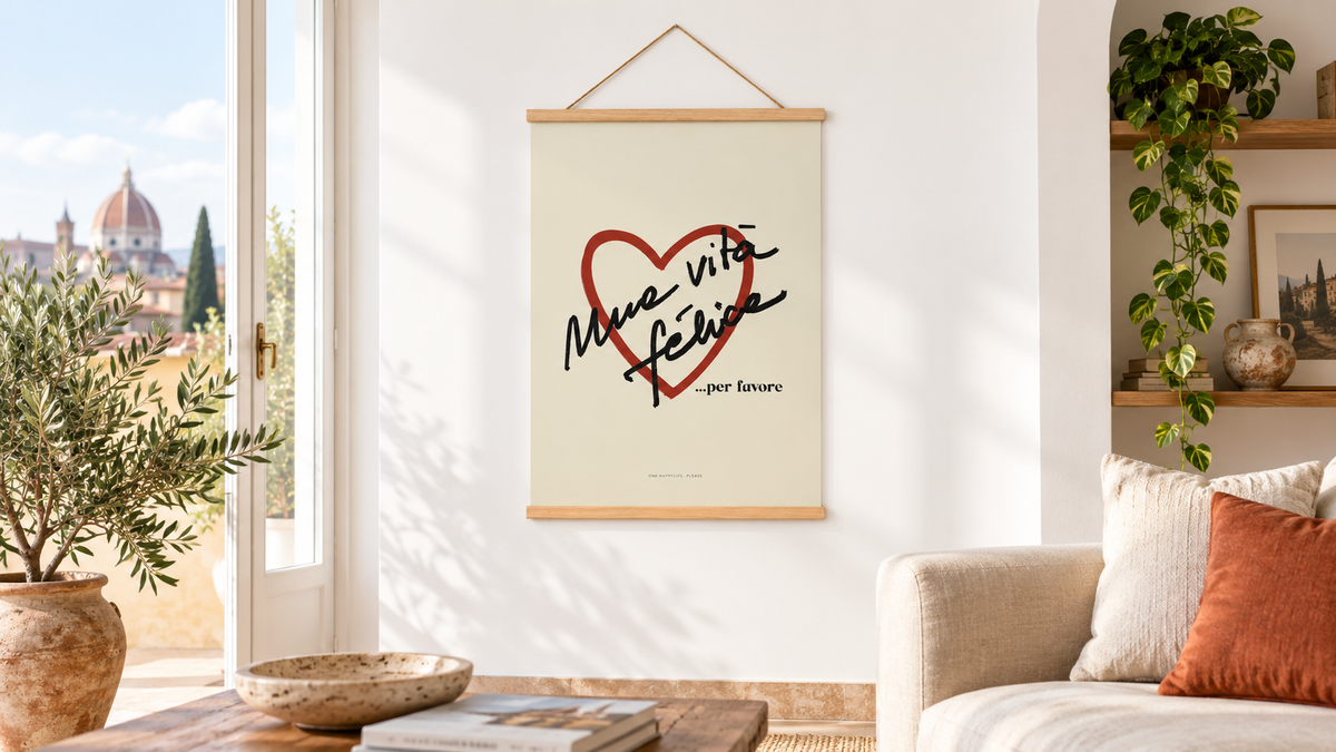 Poster Vita Felice in italienischer Atmosphäre – Panorama
