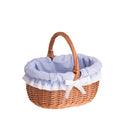 Werburga Shopping Basket With Wicker Handle And Blue Trim