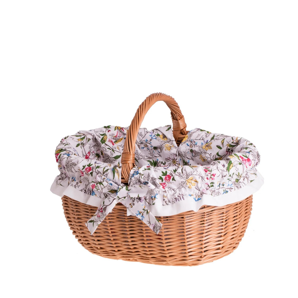 Werburga Shopping Basket With Wicker Handle And White Trim
