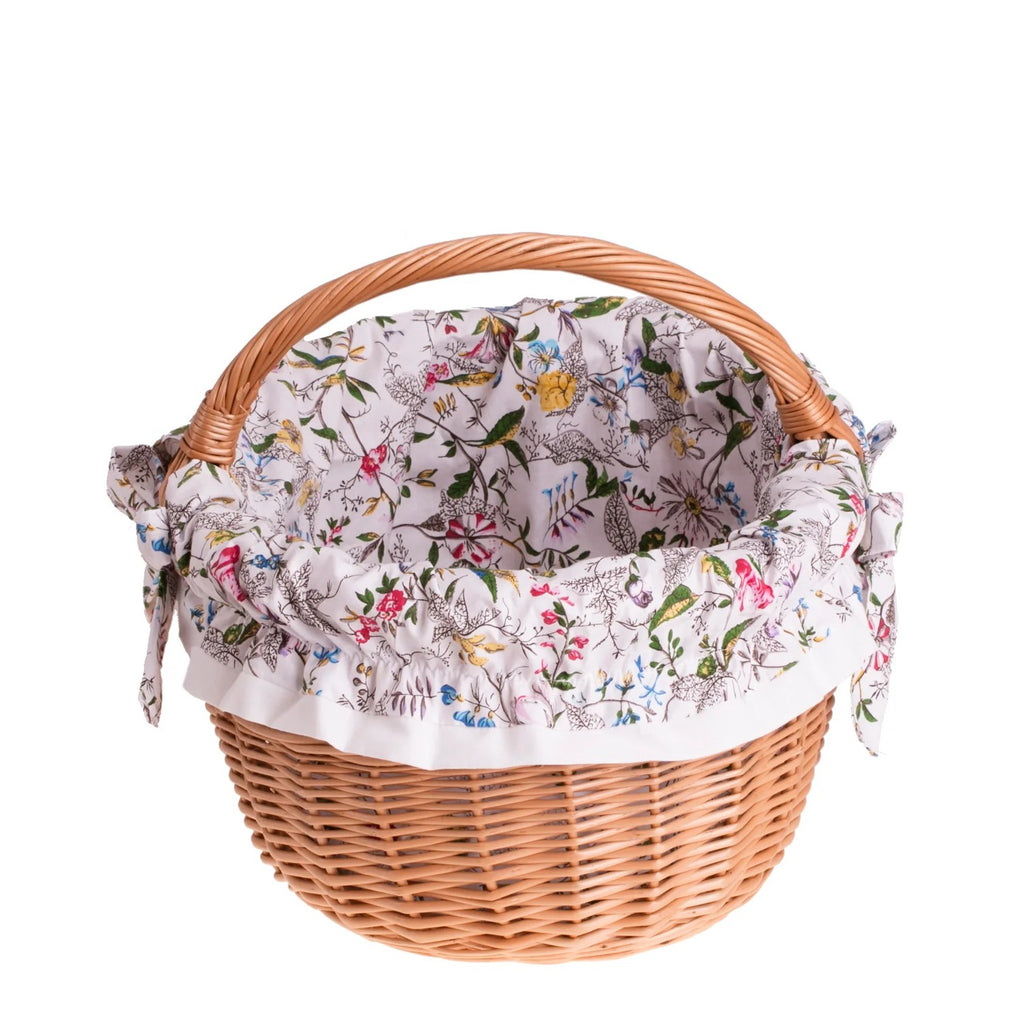 Werburga Shopping Basket With Wicker Handle And White Trim