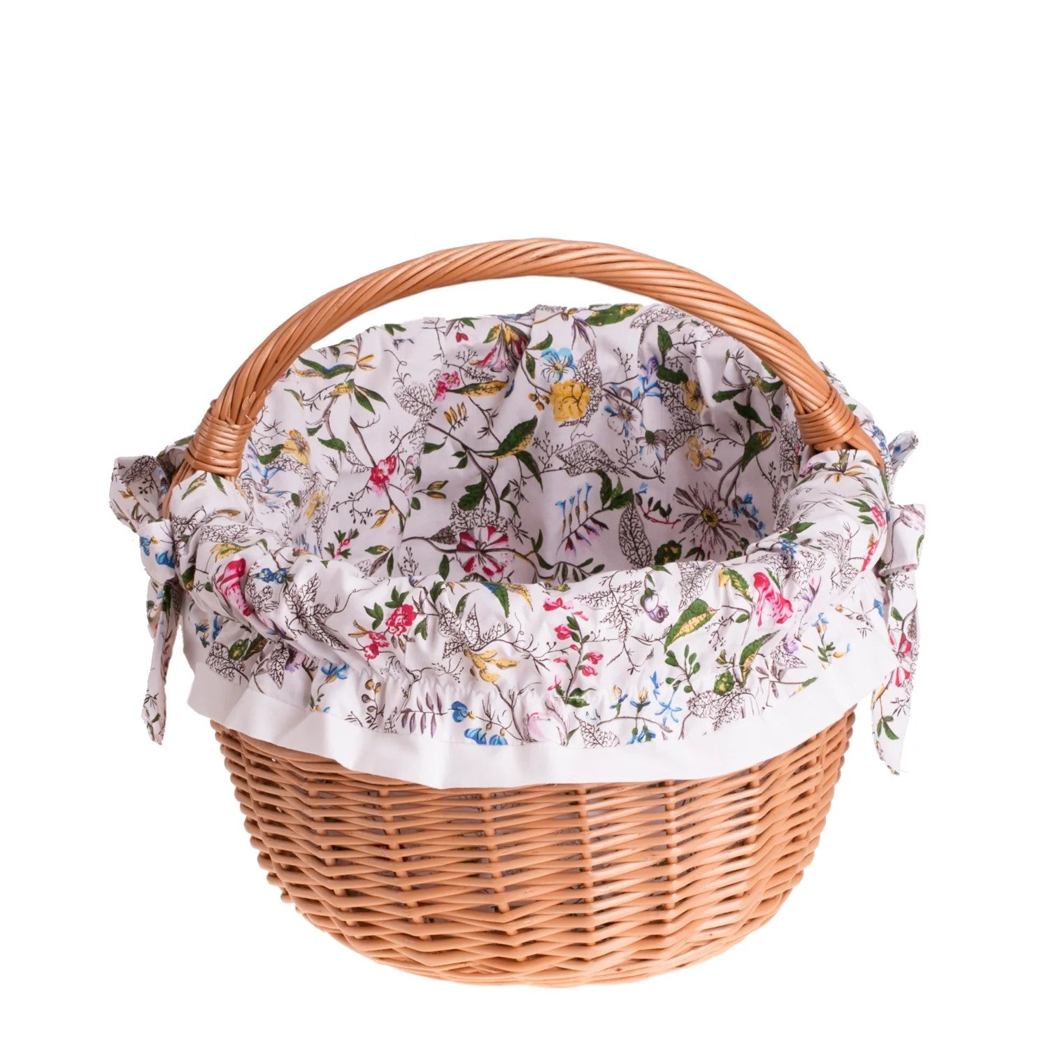 Werburga Shopping Basket With Wicker Handle And White Trim