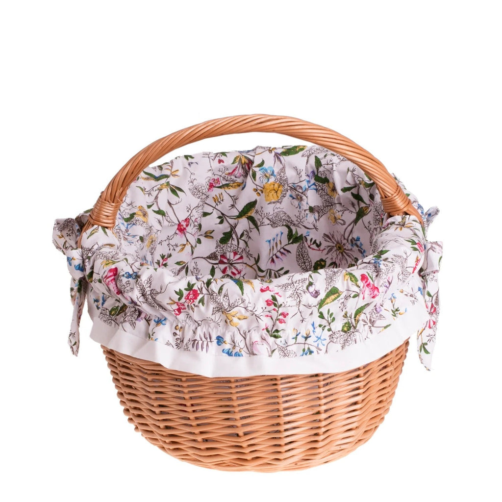 Werburga Shopping Basket With Wicker Handle And White Trim