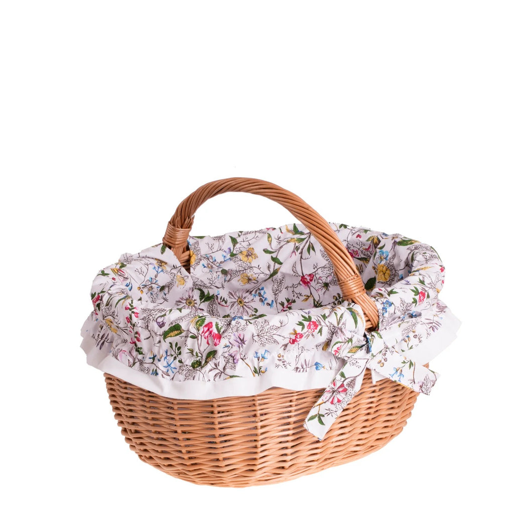 Werburga Shopping Basket With Wicker Handle And White Trim