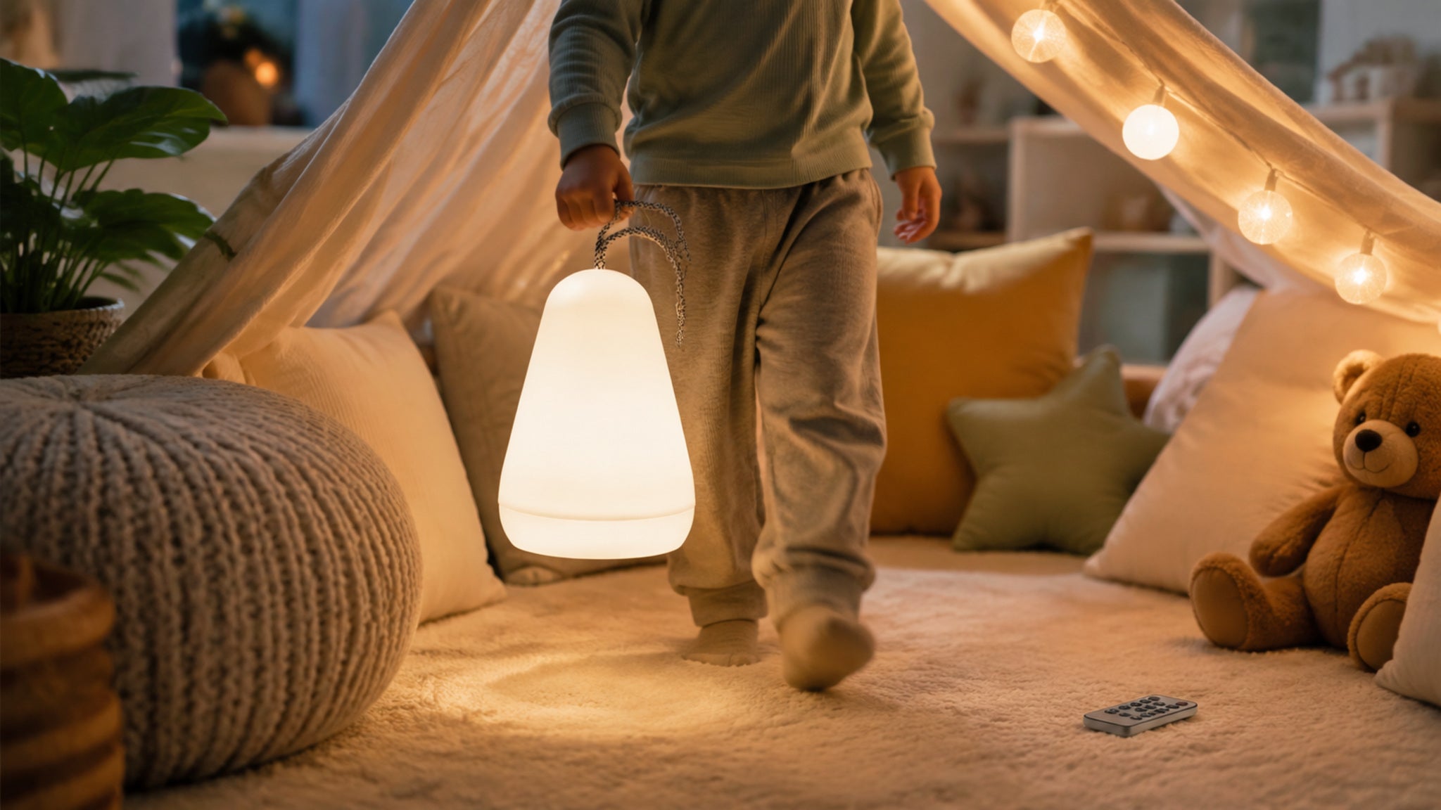Kinderlampe als Laterne Weiß – Abenteuer im Spielzelt