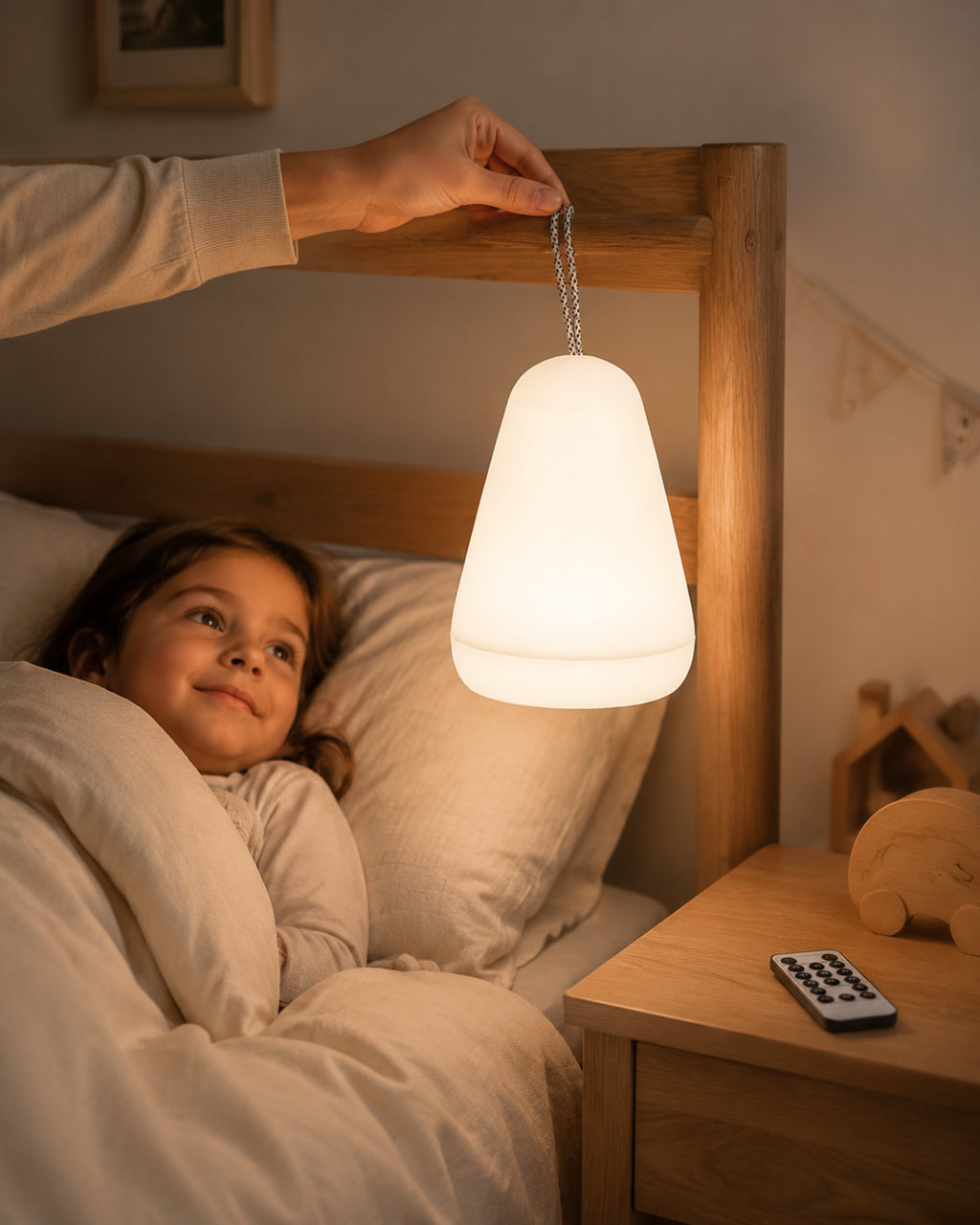 Kinderlampe als Laterne Weiß – sanftes Licht am Kinderbett