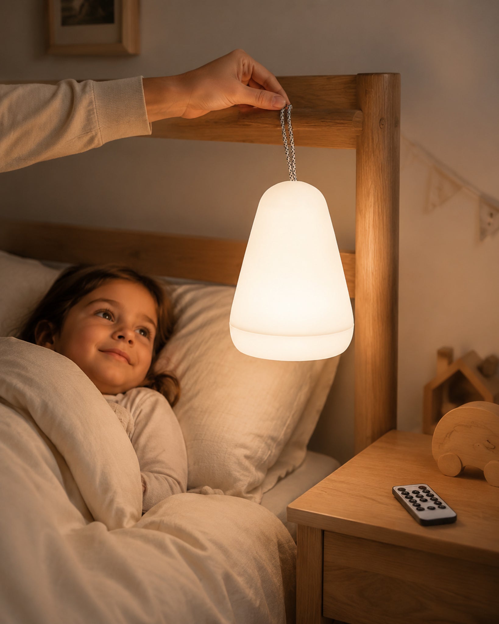 Kinderlampe als Laterne Weiß – sanftes Licht am Kinderbett