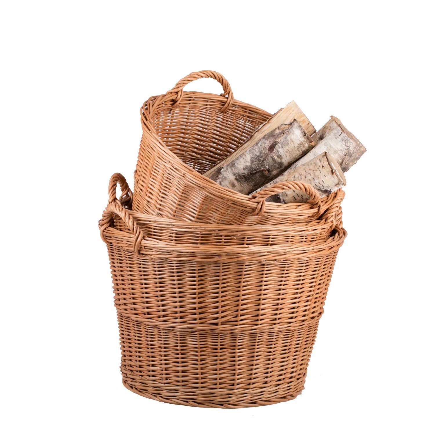 Wicker Basket For Garden And Firewood, 30L