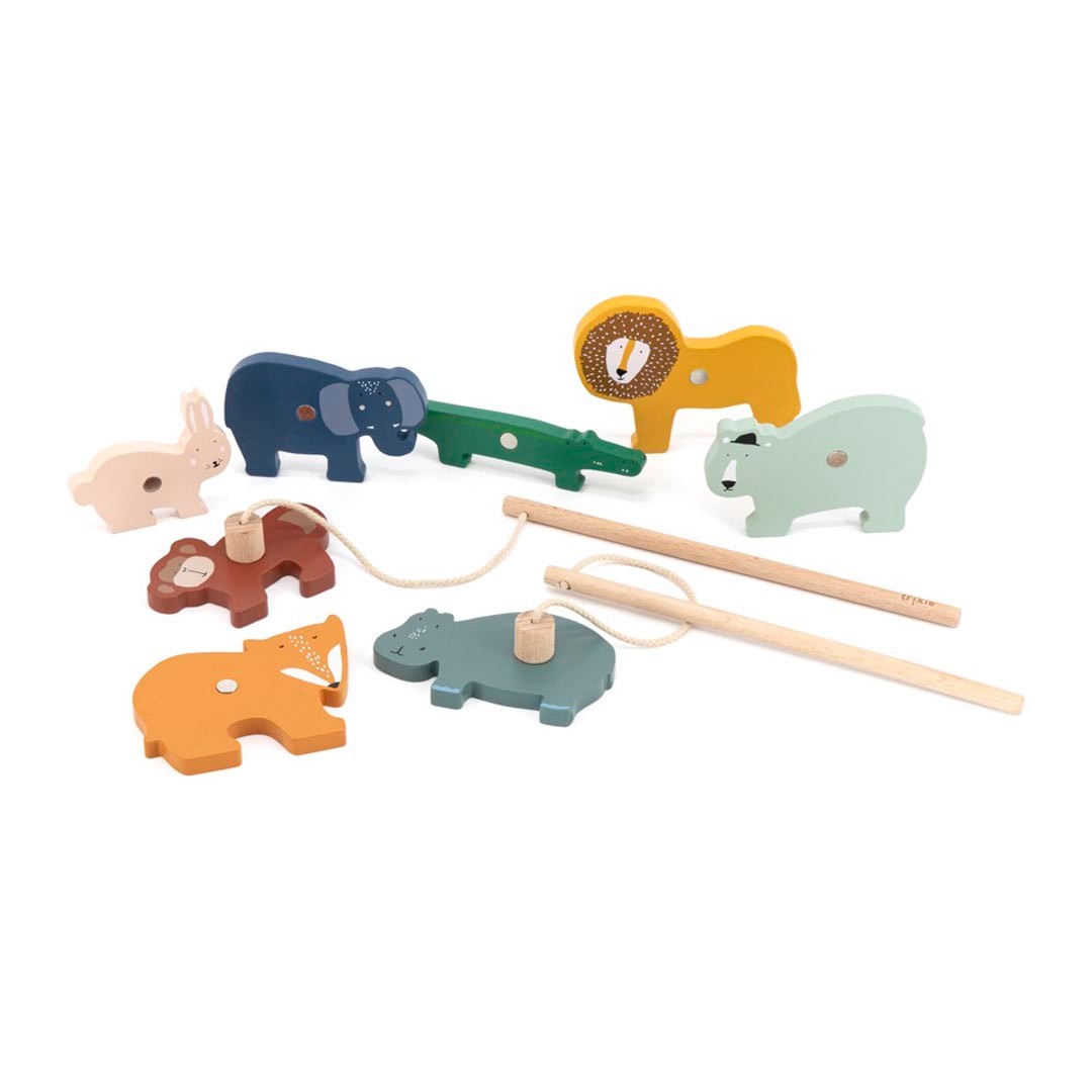 Trixie Magnet-Angelspiel aus Holz – Tierfreunde – Detailaufnahme