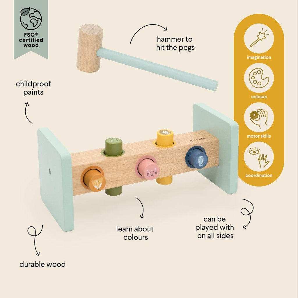 Trixie Klopfbank aus Holz – Tierfreunde – Detailaufnahme
